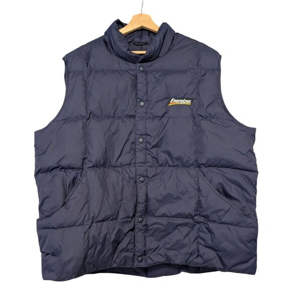 Mens XL Lands' End Energizer Goose Down Puffer Vest Blue Employee Quilted - Picture 1 of 7